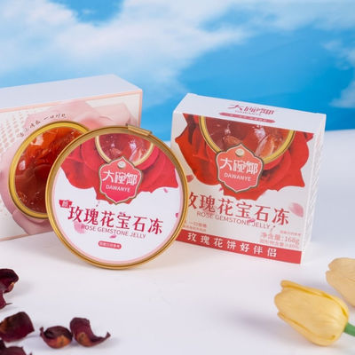Giá tốt. Rose Herbal Jelly Món tráng miệng 168g thực vật dựa trên thực phẩm chức năng hỗ trợ sức khỏe da và sức khỏe của phụ nữ sẵn sàng để ăn thấp đường sạch nhãn đồ ăn nhẹ trực tuyến